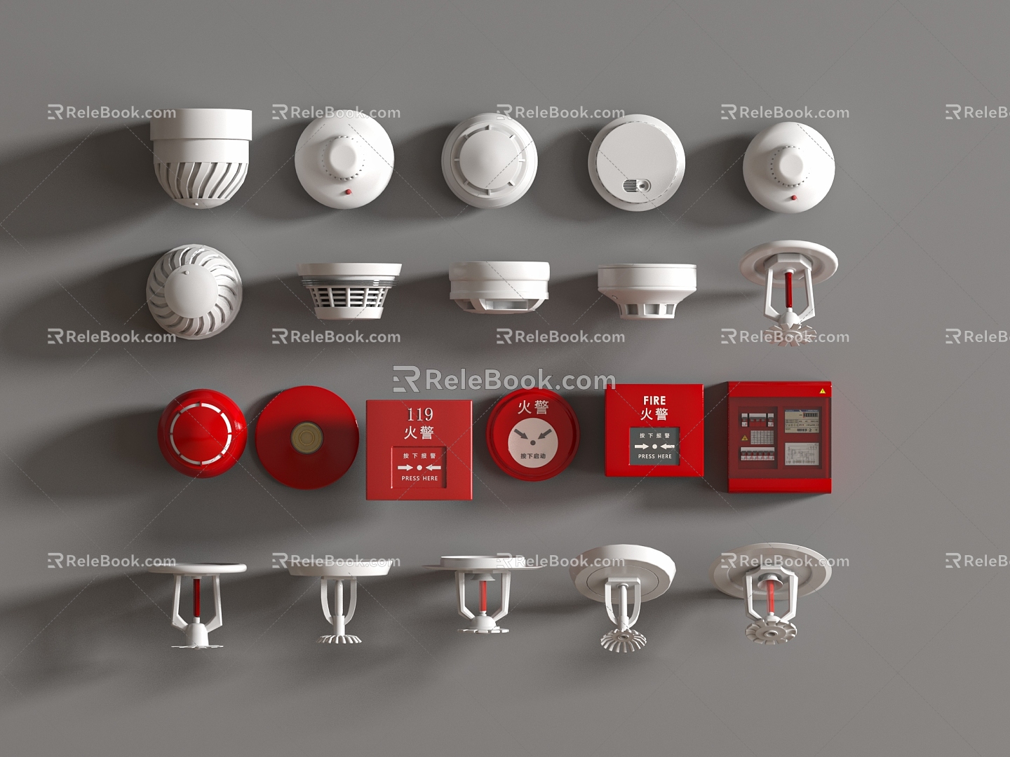 Sirens Emergency Alarm Smoke Alarm Monitor Fire Alarm 3d model