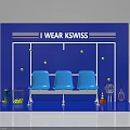 KSWISS Themed Photo Spot With Blue Seats And Tennis Elements On Blue Background