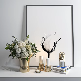 Modern Light Luxury Ornaments Combination Porch Ornaments TV Cabinet Ornaments Vase Decorative Painting Candlestick Books Flower Vase Ornaments 3d model