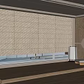Japanese-style venetian blinds floor lamp couch 3d model