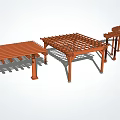 Various Wooden Outdoor Pergola Designs With Grid Top And Support Columns