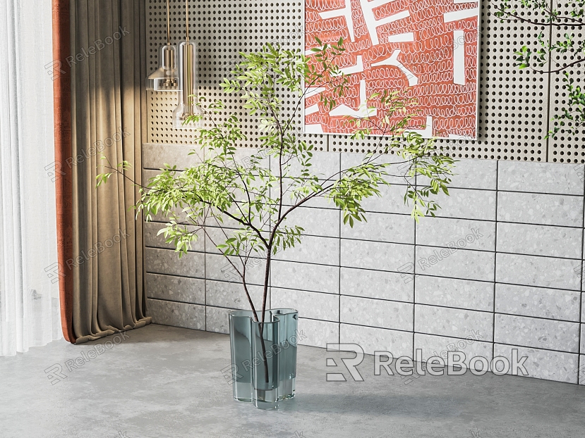 New Chinese Vase Green Plant Vase model