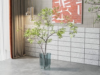 New Chinese Vase Green Plant Vase 3d model