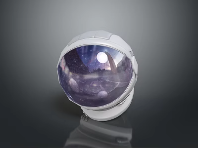 Futuristic Weapon Inspired Astronaut Helmet Featuring Starry Space View Design 3d model