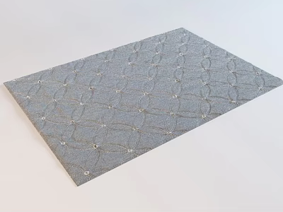 Gray Square Rug With Geometric Pattern For Living Room Home Decor 3d model