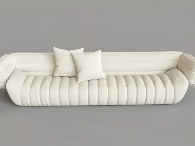 Modern White Sectional Sofa with Soft Upholstery and Plush Cushions for Living Room 3d model
