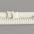 Modern White Sectional Sofa with Soft Upholstery and Plush Cushions for Living Room