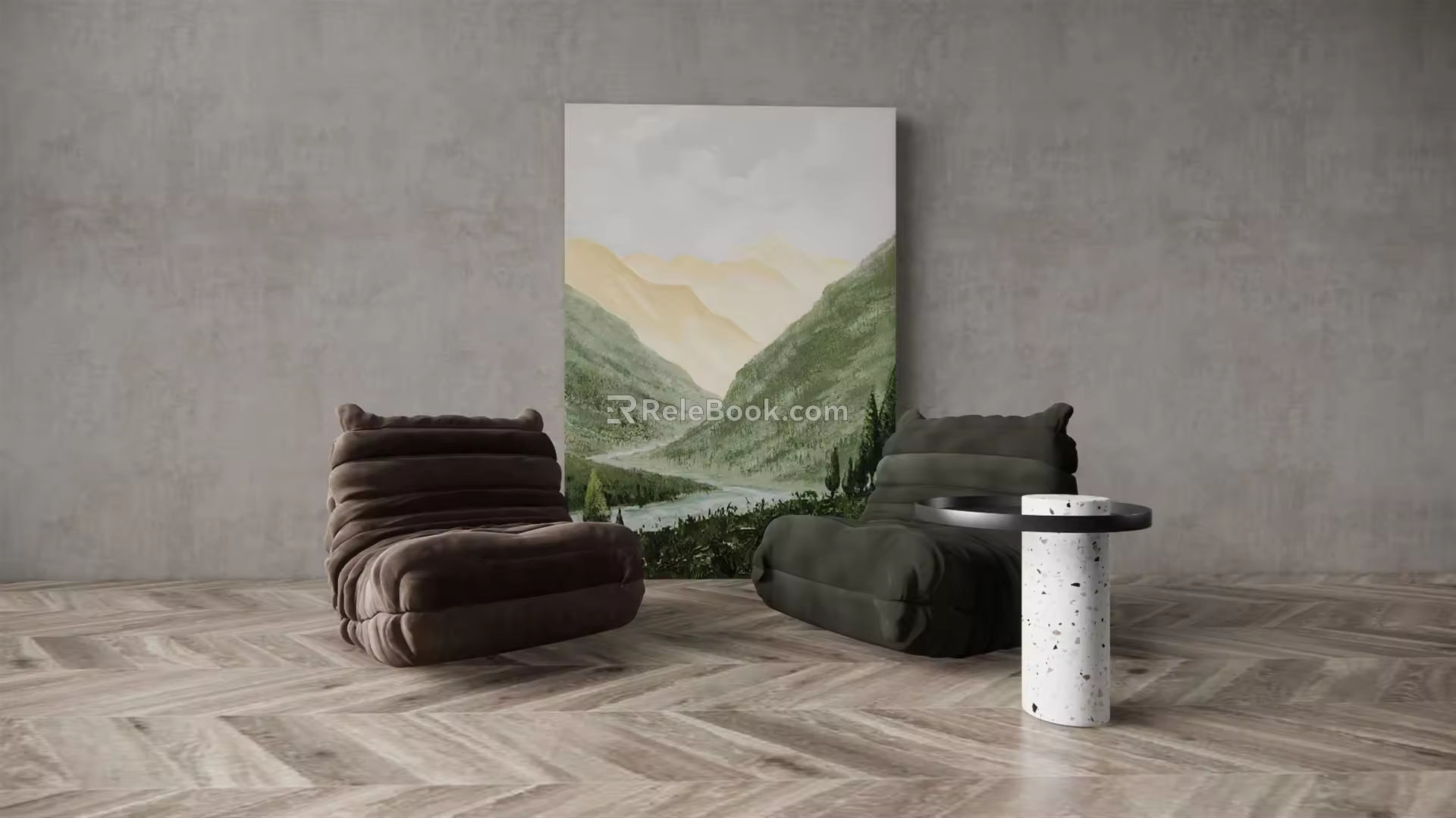Modern leisure sofa combination single chair 3d model