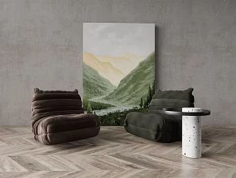Modern leisure sofa combination single chair 3d model