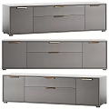 Gray Modern Storage Cabinets With Multiple Drawers Doors And Metal Handles