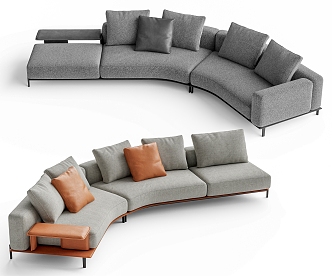 Modern Curved Sofa Shaped Sofa 3d model