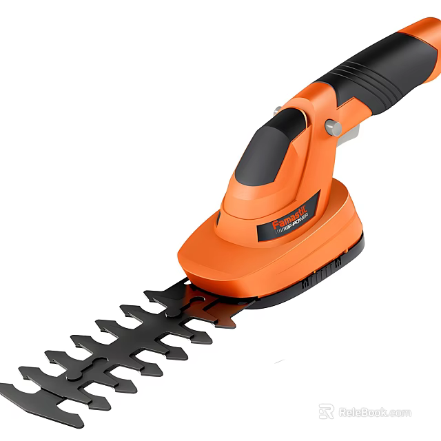 Orange And Black Industrial Electric Hedge Trimmer With Ergonomic Handle Sharp Blades 3d model 
