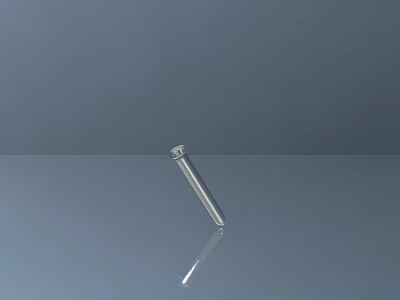Industrial Equipment Metal Cylindrical Precision Bolt Part With Shiny Reflective Surface 3d model