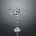 Elegant Silver Candelabra with Multi Armed Classical Design and Decorative Base 3d model