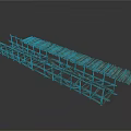 Long Construction Scaffolding Equipment With Metal Frames And Wooden Planks