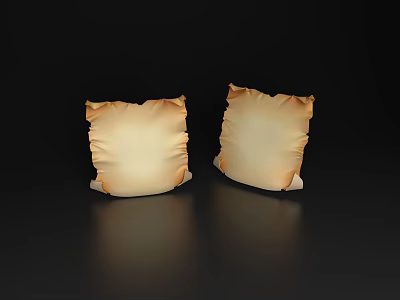 Unfolded Parchment Scroll Parchment Scroll Cowhide Scroll Chinese Painting Ancient Painting Old Leather Scroll Display Cabinet Cultural Relics 3d model