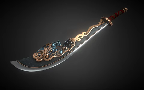 Modern Long Sword Cold Weapon 3d model