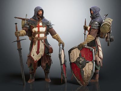 Medieval Knight Modern Game Role Knight 3d model