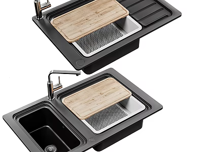 Modern Vegetable Washing Basin Kitchen Faucet Kitchen Sink 3d model