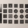 Black Drain Grates With Various Intricate Designs And Different Decorative Patterns 3d model