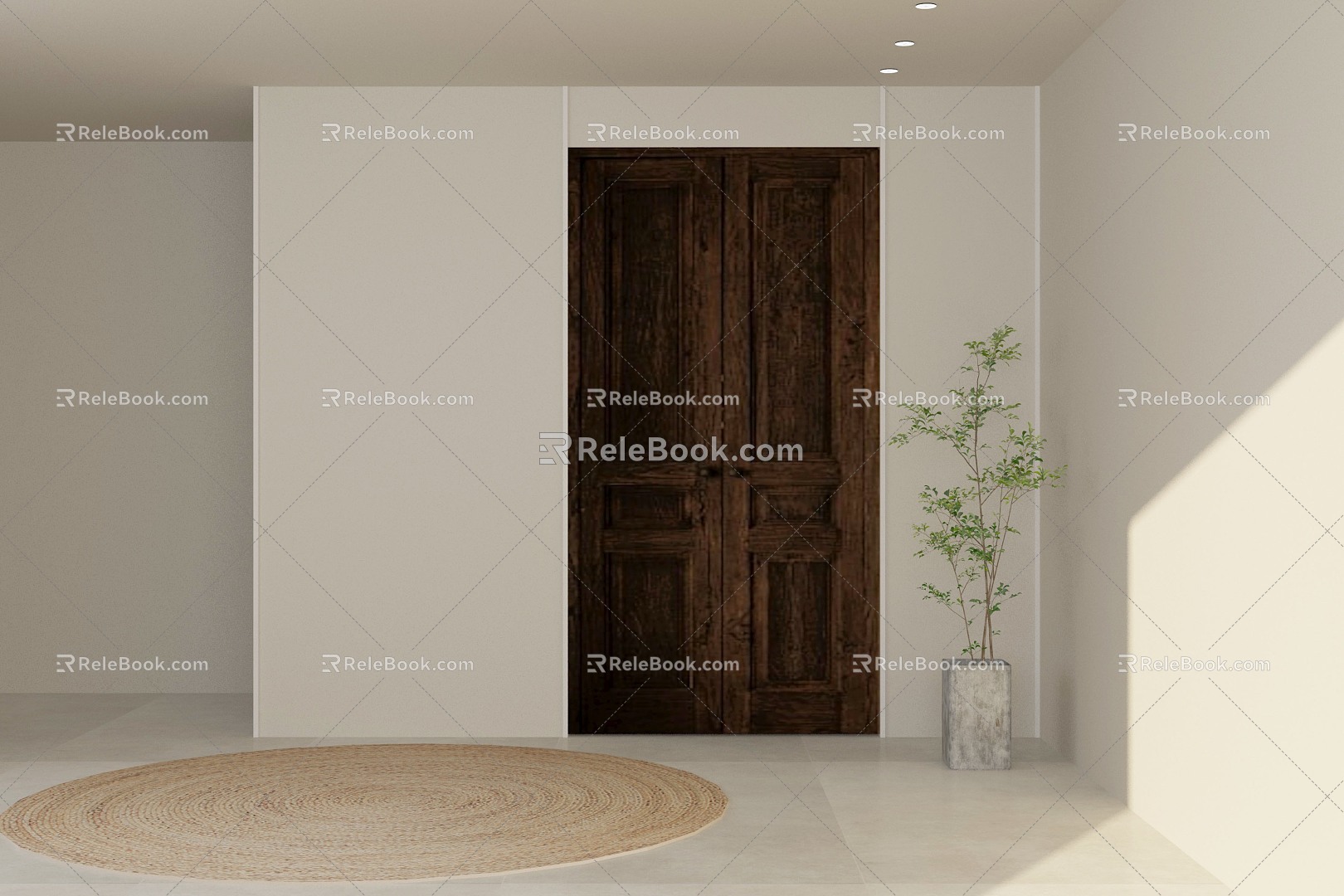 Quiet Double Open Door Retro Double Open Door 3d model