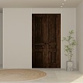 Quiet Double Open Door Retro Double Open Door 3d model