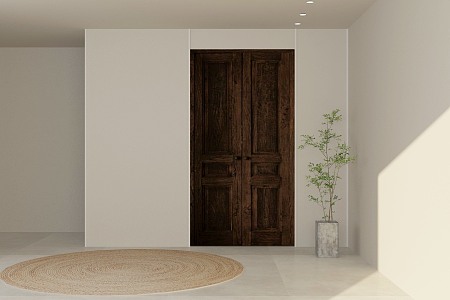 Quiet Double Open Door Retro Double Open Door 3d model