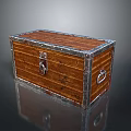 Classic Wooden Storage Trunk With Durable Metal Trim Secure Lock And Convenient Handle