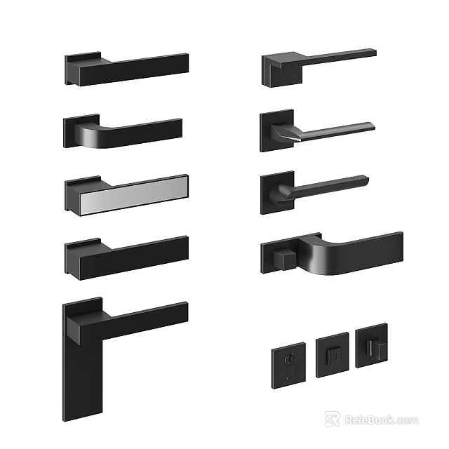 Modern Door Handles With Various Contemporary Designs And Different Shapes For Home Use 3d model 