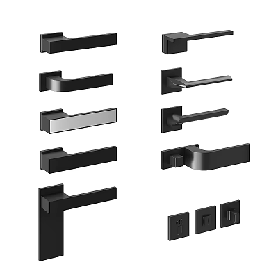 Modern Door Handles With Various Contemporary Designs And Different Shapes For Home Use 3d model