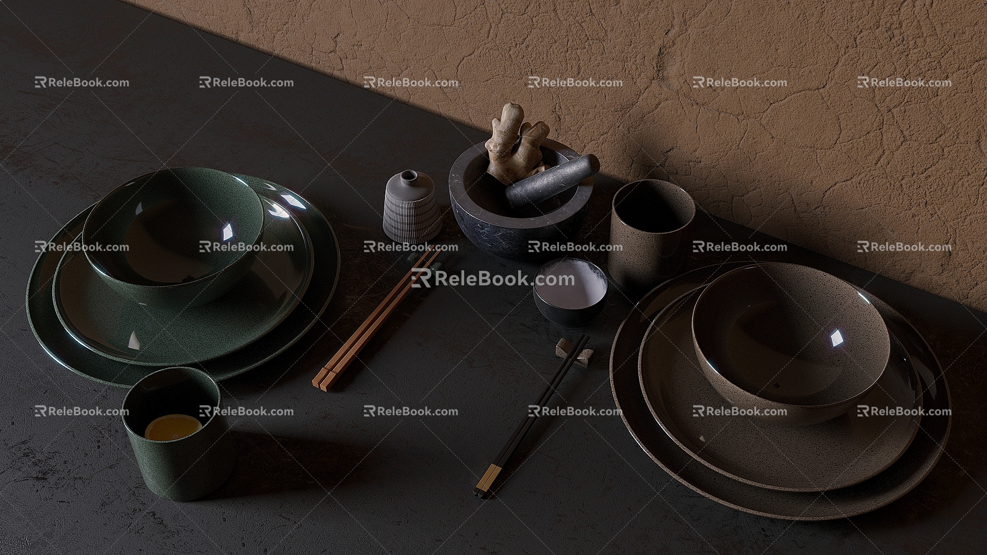 New Chinese Tableware 3d model