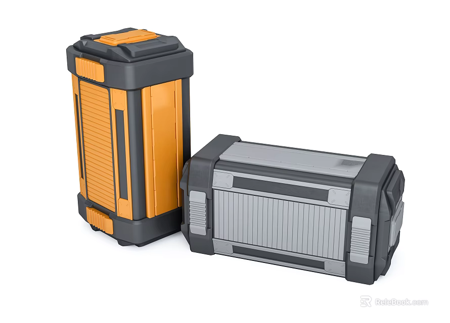 Durable Orange And Gray Tool Storage Cases For Hardware Tools 3d model 