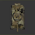 Military Tank With Camouflage Paint Skull Emblem Design And Details