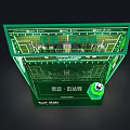 Soccer Field Display Model With Trophy And Player Position Layout On Green Base