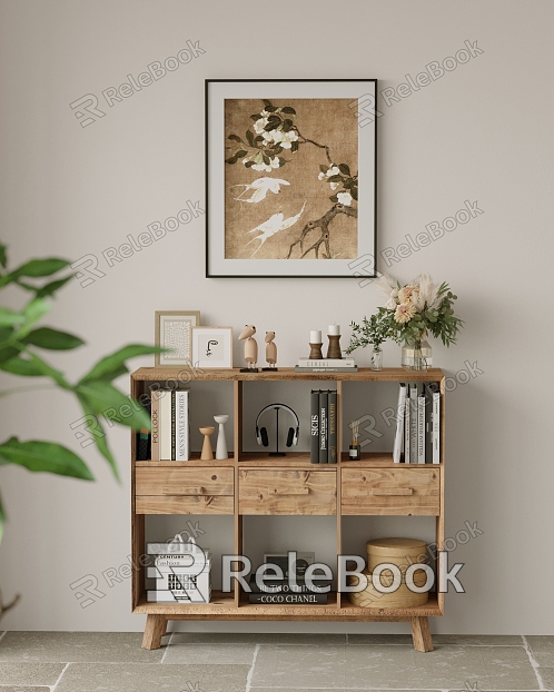 Quiet Wind Wood Decorative Cabinet model