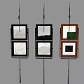 Hanging Wall Art Frames With Geometric Patterns And Different Color Borders 3d model