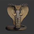 Game Movie Character Mythical Snake Elephant Hybrid With Ivory Tusks Hooded Neck And Scaled Body