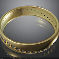 Elegant Golden Bracelet With Circular Design Smooth Surface And Sparkling Diamonds