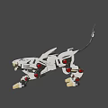 Game Movie Character Mechanical Shark With White Body Sharp Teeth And Red Details