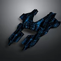 Black And Blue Irregular Structural Components With Abstract Design Features