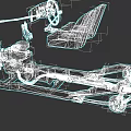 Detailed Car Chassis Structure With Seats Steering Wheel And Component Parts