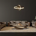 Modern Living Room Grey Sofa Coffee Table Set With Round Table Cushions Armchairs And Rug