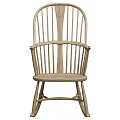 Wooden Leisure Chair In Classic Style With Rocking Base And Natural Finish