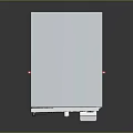 Grey Metal Computer Control Cabinet With Multiple Lockable Doors And Warning Signs