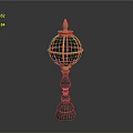 Elegant Green Sphere Ornament Design With Golden Accents And Decorative Pedestal