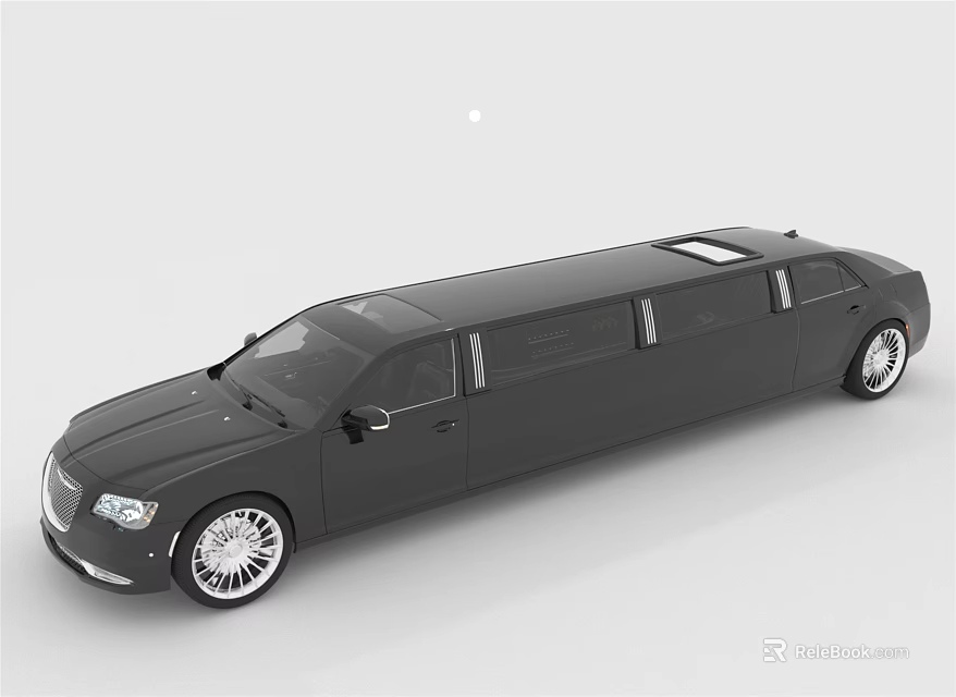 Black Luxury Stretch Limousine With Sleek Exterior And Shiny Chrome Wheels 3d model 
