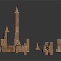 Modern Building Blocks Toy Building Blocks Toy Building Blocks Castle Wood Castle 3d model