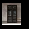 Modern Wine Cabinet With Glass Doors And Built In Wine Bottle Racks