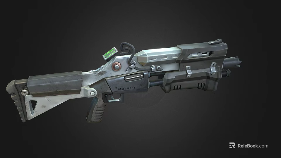 Futuristic Sci-Fi Weapon Design With Metallic Components Scope And Barrel Structure 3d model
