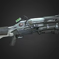 Futuristic Sci-Fi Weapon Design With Metallic Components Scope And Barrel Structure 3d model